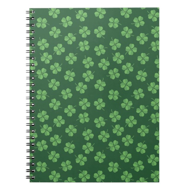 Green Celtic Irish Four Leafed Clovers St Patrick Notizblock (Vorderseite)