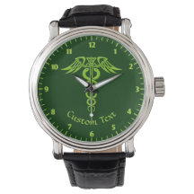 Green Celtic Knot Caduceus