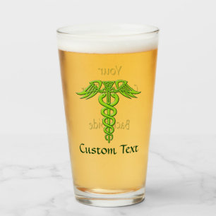 Green Celtic Knot Caduceus Glas