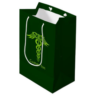 Green Celtic Knot Caduceus Mittlere Geschenktüte
