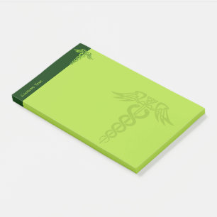 Green Celtic Knot Caduceus Post-it Klebezettel