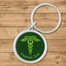 Green Celtic Knot Caduceus