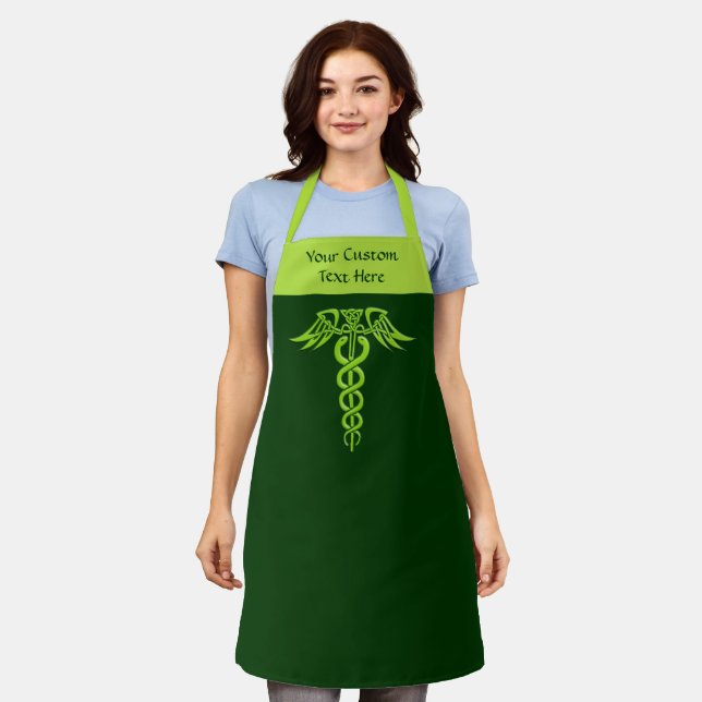 Green Celtic Knot Caduceus Schürze (Getragen)