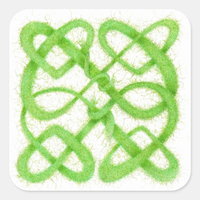 GREEN CELTIC KNOT Large Square Stickers (Vorderseite)