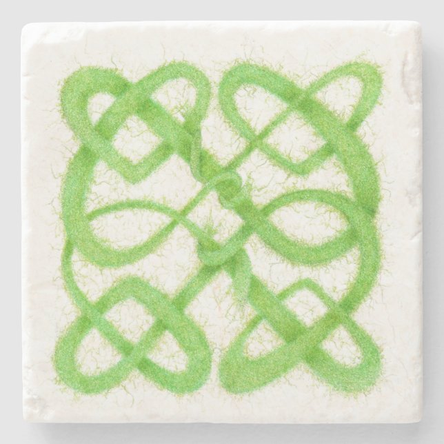 GREEN CELTIC KNOT Marbella Stone Untersetzer (Vorderseite)