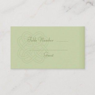 Green Celtic Knot Mariage Table Place Cartes