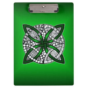 Green Celtic Knot Original Art Klemmbrett