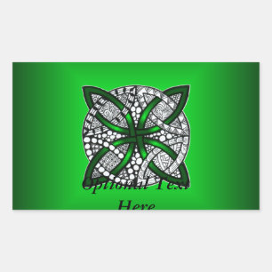 Green Celtic Knot Original Art Rechteckiger Aufkleber