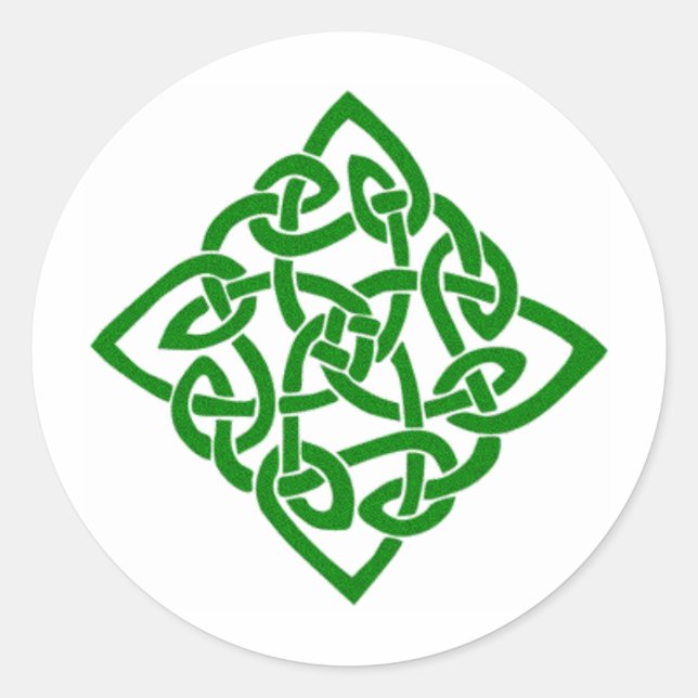 Green Celtic Knot Runder Aufkleber (Vorderseite)