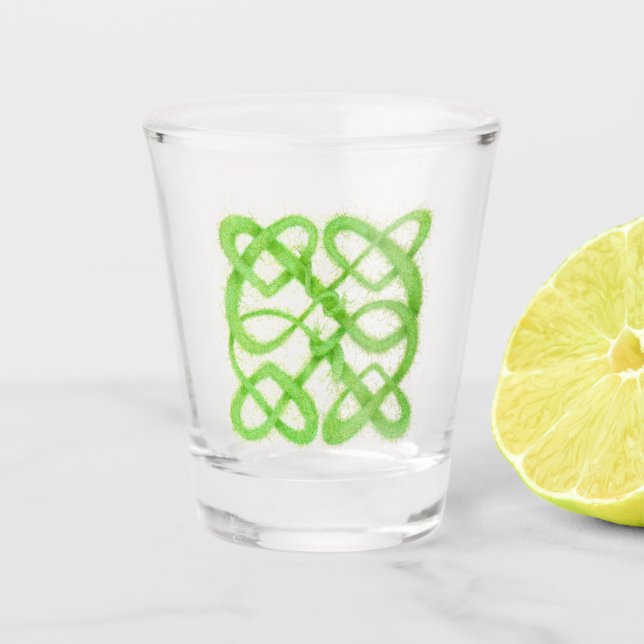 GREEN CELTIC KNOT Shoot Glass Schnapsglas (Vorderseite)