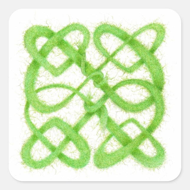 GREEN CELTIC KNOT Small Square Stickers (Vorderseite)