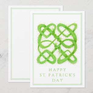 GREEN CELTIC KNOT St. Patrick's Day 12x18 Flat Car Feiertagskarte