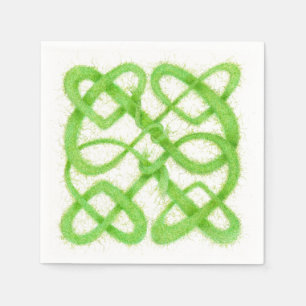GREEN CELTIC KNOT Standard Cocktail Papier Napkins Serviette