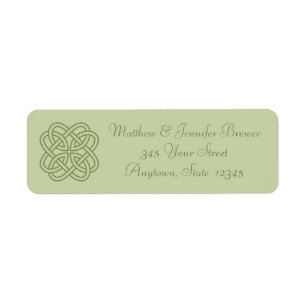 Green Celtic Knot Thin Envelope Address Labels