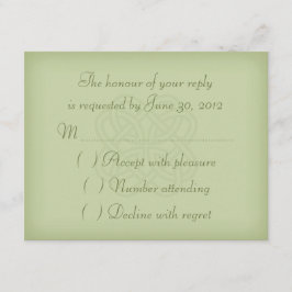 Green Celtic Knot Wedding RSVP Card Karte