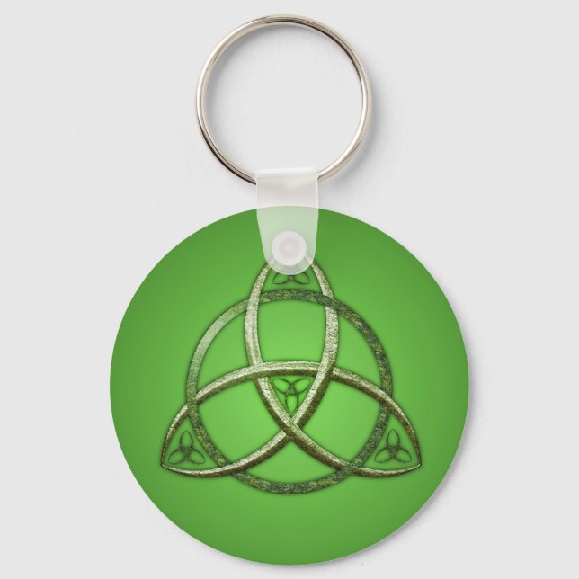 Green Celtic Trinity Knot Schlüsselanhänger (Vorderseite)