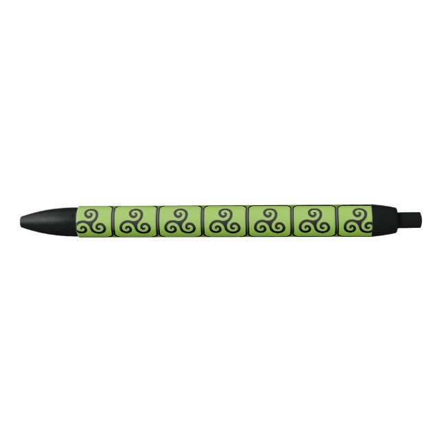 Green Celtic Triskele Tiled Kugelschreiber (Vorderseite)