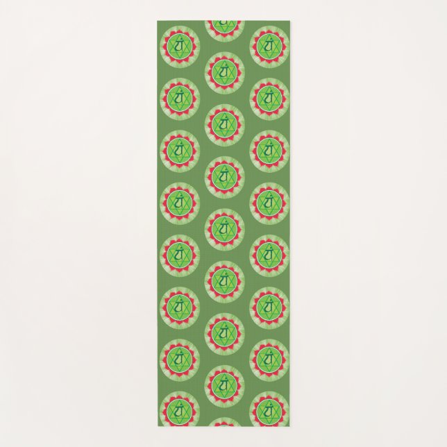 Green Chakra Heart Chakra Anahata Yoga Mat Yogamatte (Vorderseite)