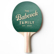 Green Chalkboard Retro Family Name & Year