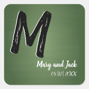 Green Chalkboard Rustikale Altschule Wert Quadratischer Aufkleber