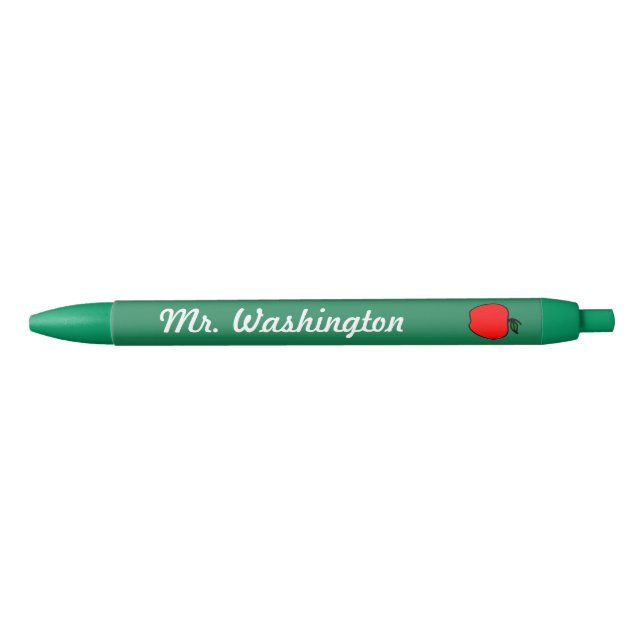 Green Chalkboard Teacher's Apple Pen Kugelschreiber (Vorderseite)