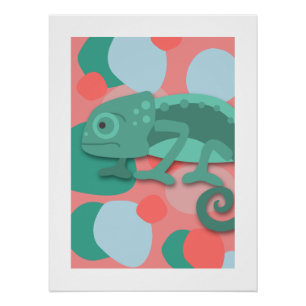 Green Chameleon Poster