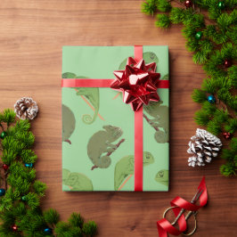 Green Chameleons Lizard Art  Geschenkpapier