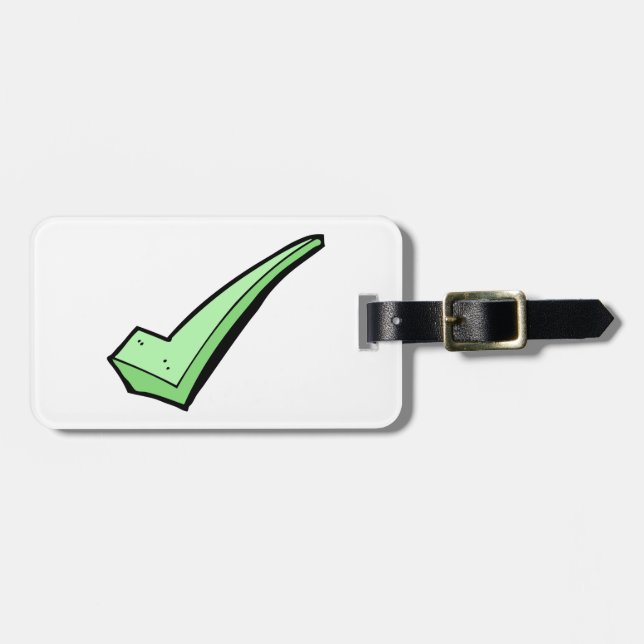Green Check Mark Tick Symbol Gepäckanhänger (Vorderseite horizontal)