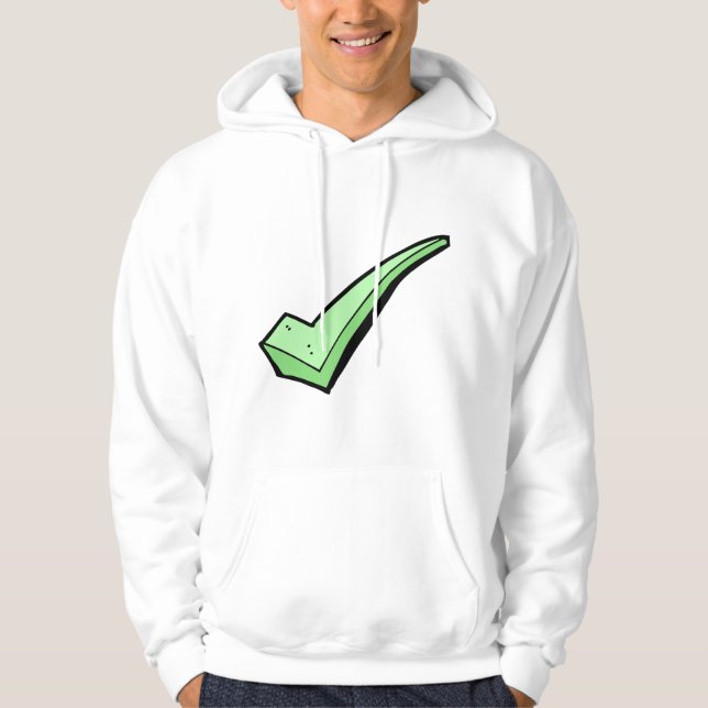 Green Check Mark Tick Symbol Hoodie (Vorderseite)
