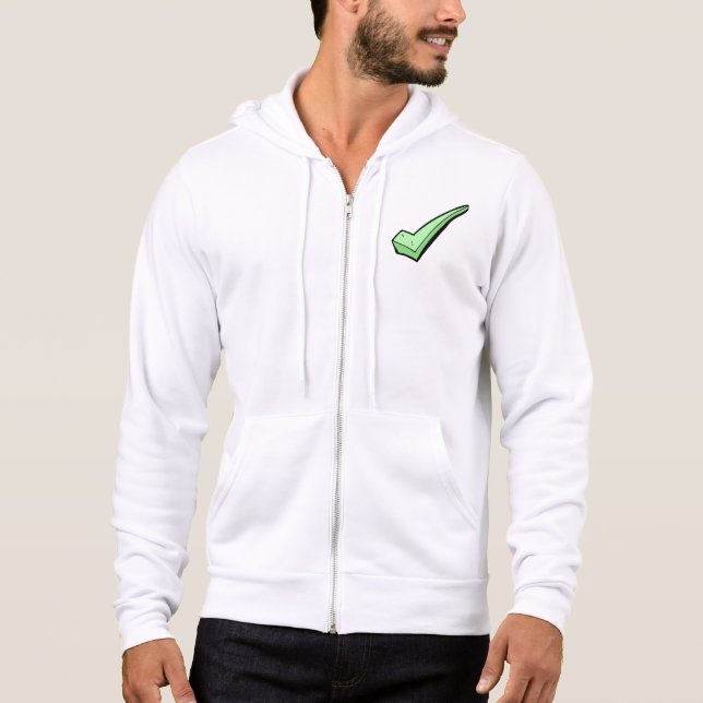 Green Check Mark Tick Symbol Hoodie (Vorderseite)