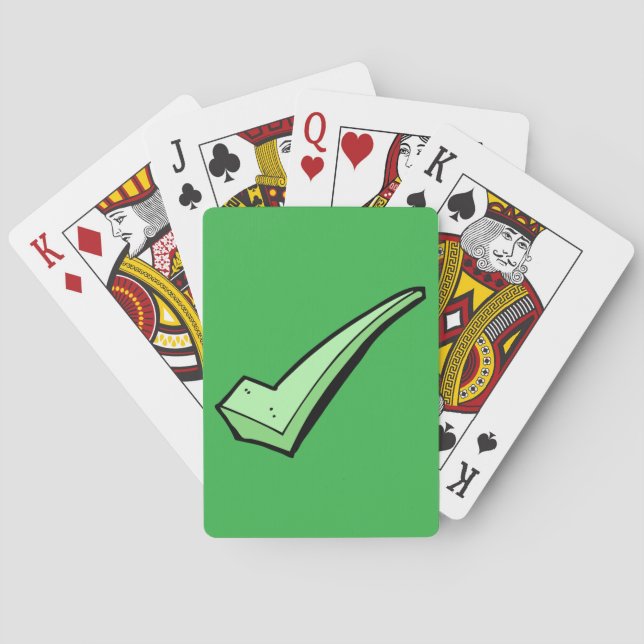 Green Check Mark Tick Symbol Spielkarten (Rückseite)
