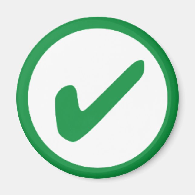 Green Check Mark Write Symbol Magnet (Vorne)