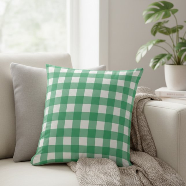Green Checkered Decorative Pillow Kissen (Von Creator hochgeladen)