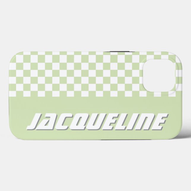 Green Checkered Pattern Case-Mate iPhone Hülle (Rückseite (Horizontal))