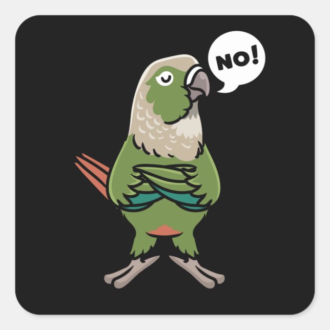 Green Cheek Conure Green Cheeked Parakeet Quadratischer Aufkleber (Vorderseite)