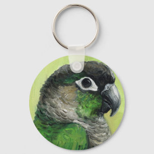 "Green Cheeked Conure" Bird Art Schlüsselanhänger