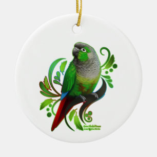 Green Cheeked Conure Keramik Ornament
