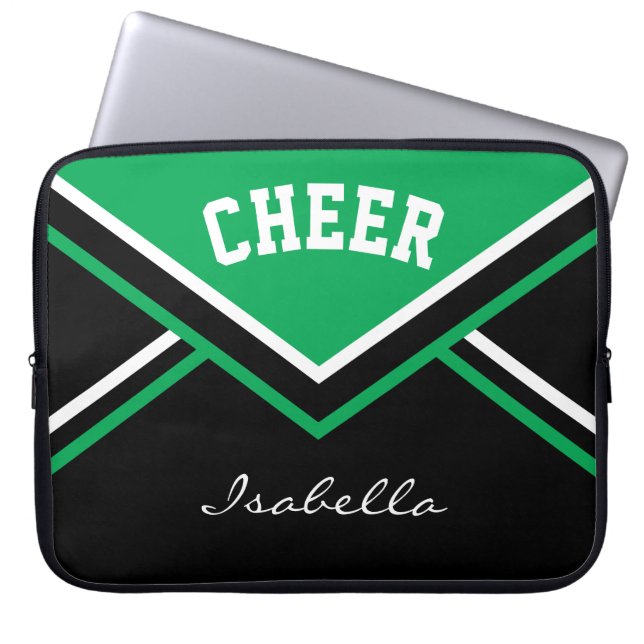Green Cheerleader Cheerleader Cheer Laptopschutzhülle (Vorderseite)