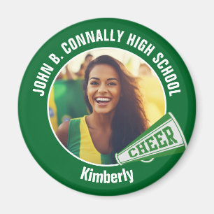 Green Cheerleader Foto High School Spirit Cheerlea Magnet