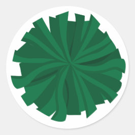 Green Cheerleader Pom Pom Runder Aufkleber