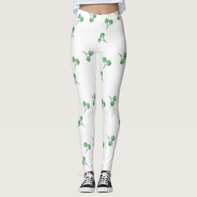 Green Cherry Muster Leggings (Vorderseite)