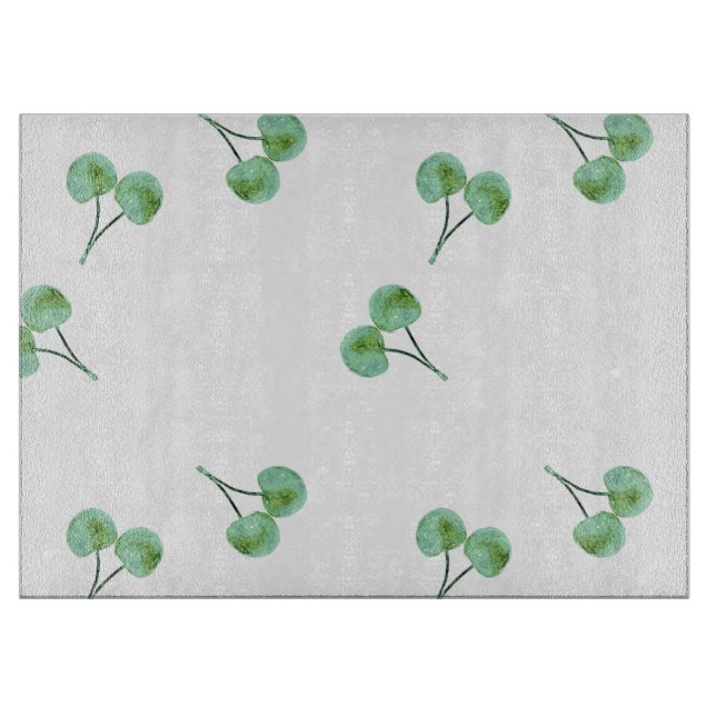 Green Cherry Muster Schneidebrett (Vorderseite)
