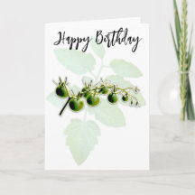 GREEN CHERRY TOMATO FOTO BIRTHDAY CARD