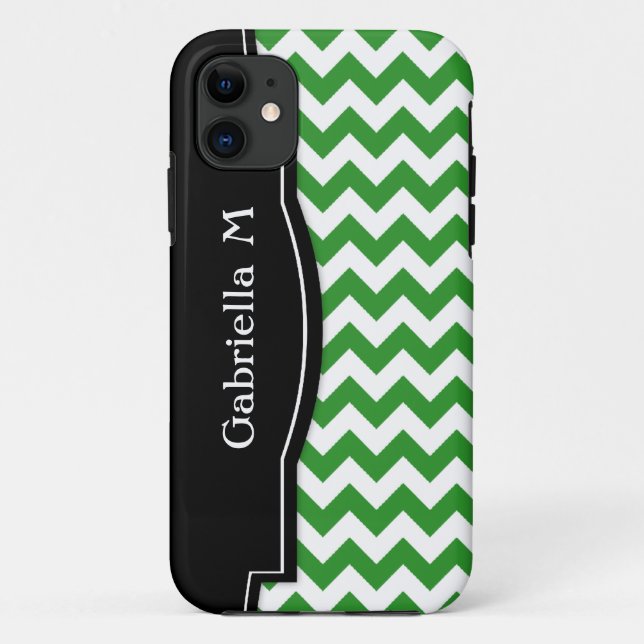 Green Chevron Black Frame iPhone 5 coque (Dos)