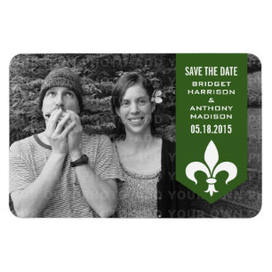 Green Chic Blüh Banner Speichern Sie das Datumsfen Magnet