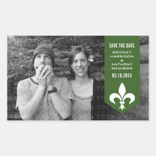 Green Chic Blühte Banner Save the Date Sticker