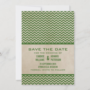 Green Chic Zickzack Save the Date einladen