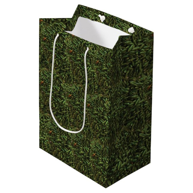 Green Chili Pepper Mittlere Geschenktüte (Vorderseite Schrägansicht)