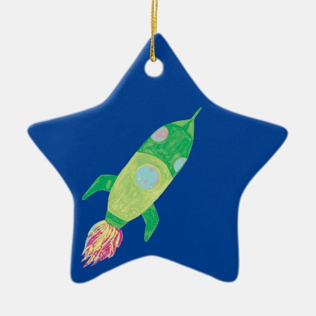 Green Chilway Rocket Star Keramik Ornament (Vorne)