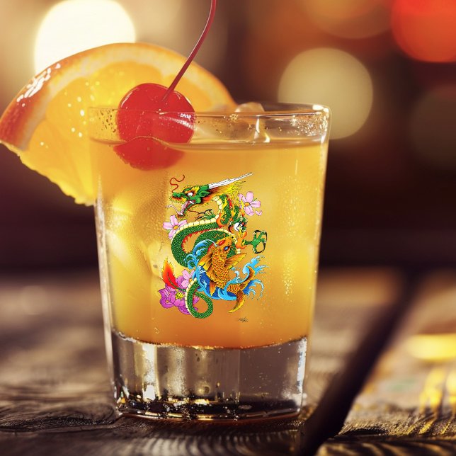 Green Chinese Dragon Koi Schnapsglas (Von Creator hochgeladen)